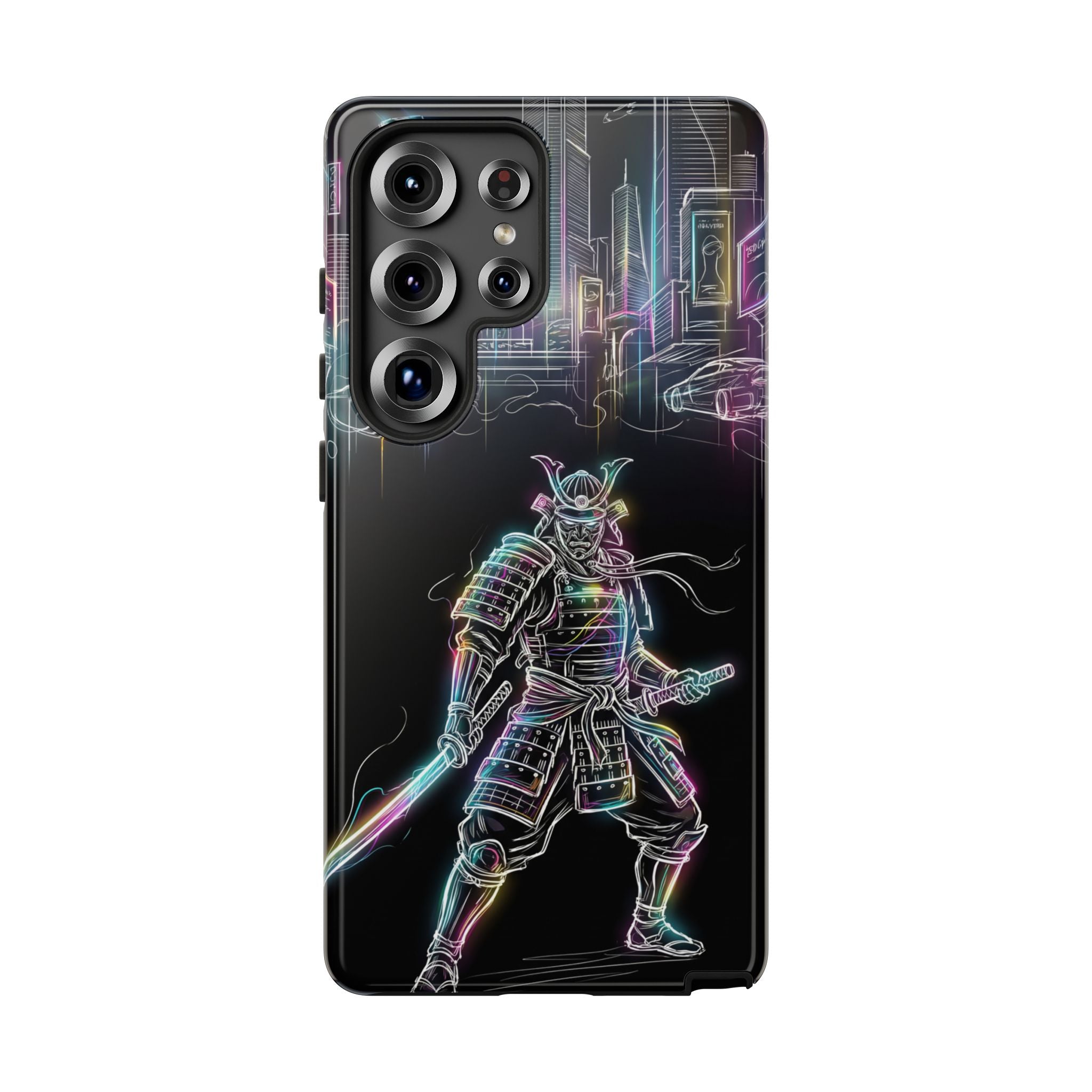 Neon Samurai Samsung Galaxy Phone Case | Cyberpunk City Armor
