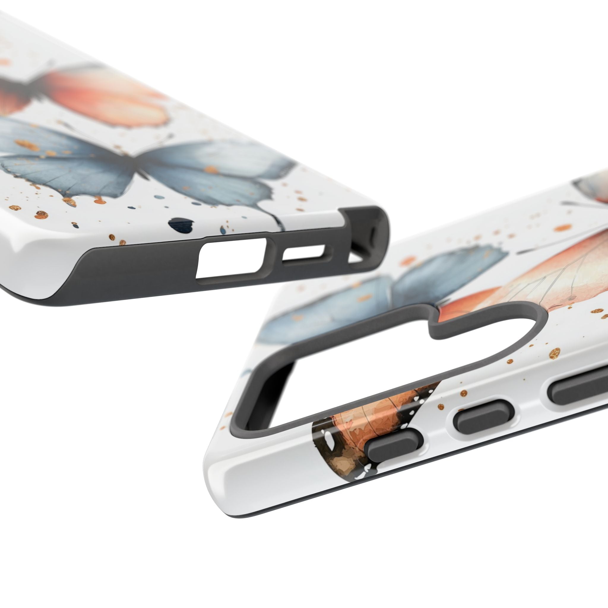 Watercolour Blue & Peach Butterfly Tough Samsung Galaxy Case