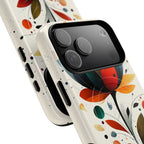 Custodia MagSafe resistente per iPhone con motivo astratto floreale | Arte del loto colorato
