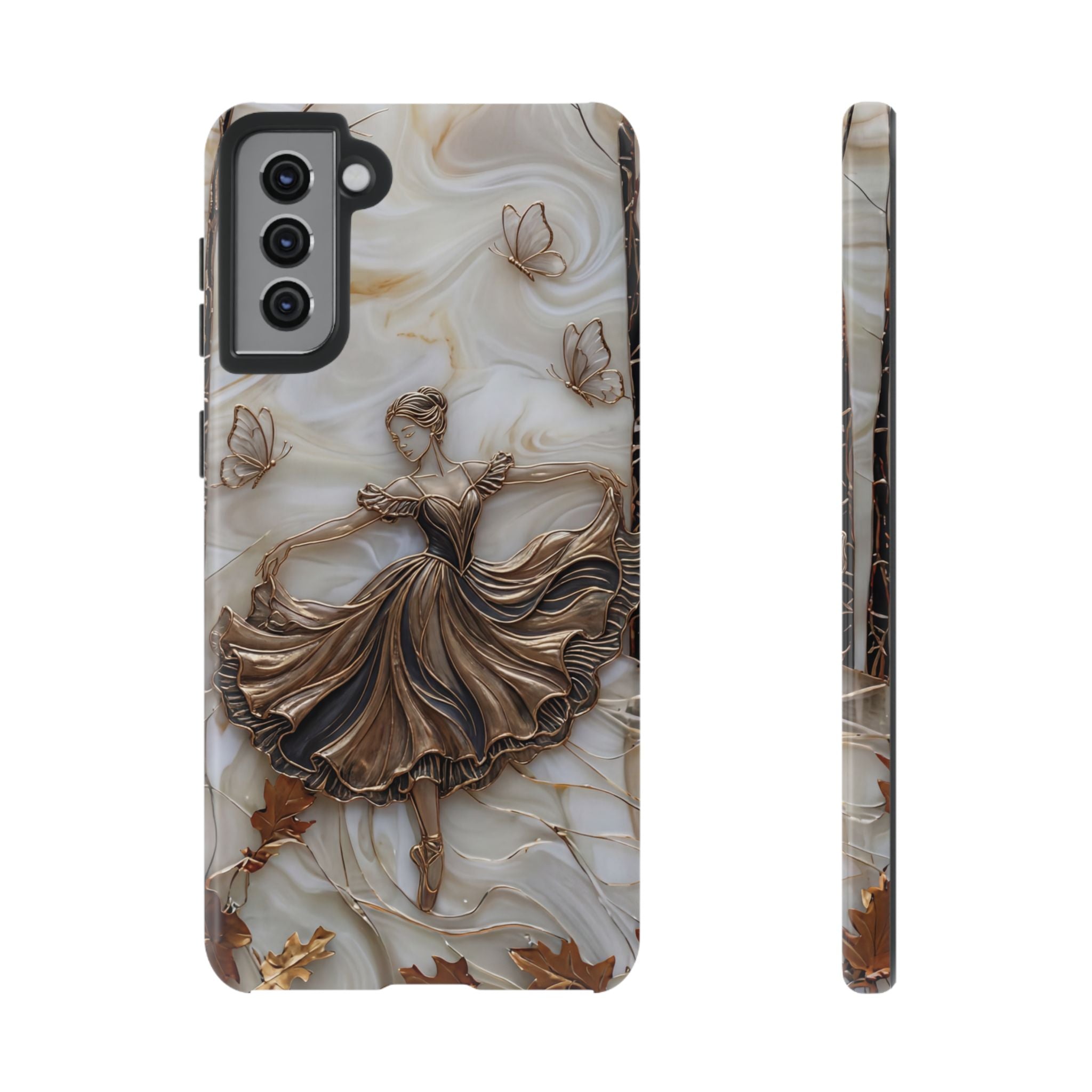 Elegant Bronze Ballerina Dance Design Samsung Galaxy Case