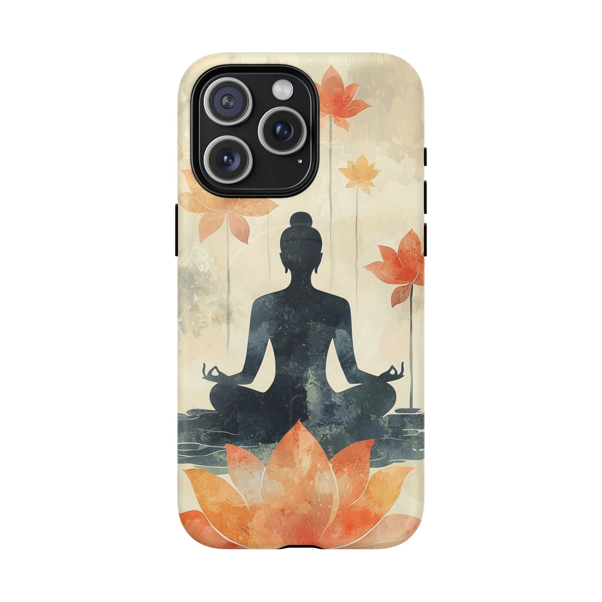 Custodia MagSafe per iPhone Yoga Lotus | Silhouette meditativa