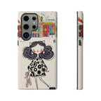 Cute Parisian Cat Girl Samsung galaxy Phone Case | Ballet Slippers Illustration Tough Case
