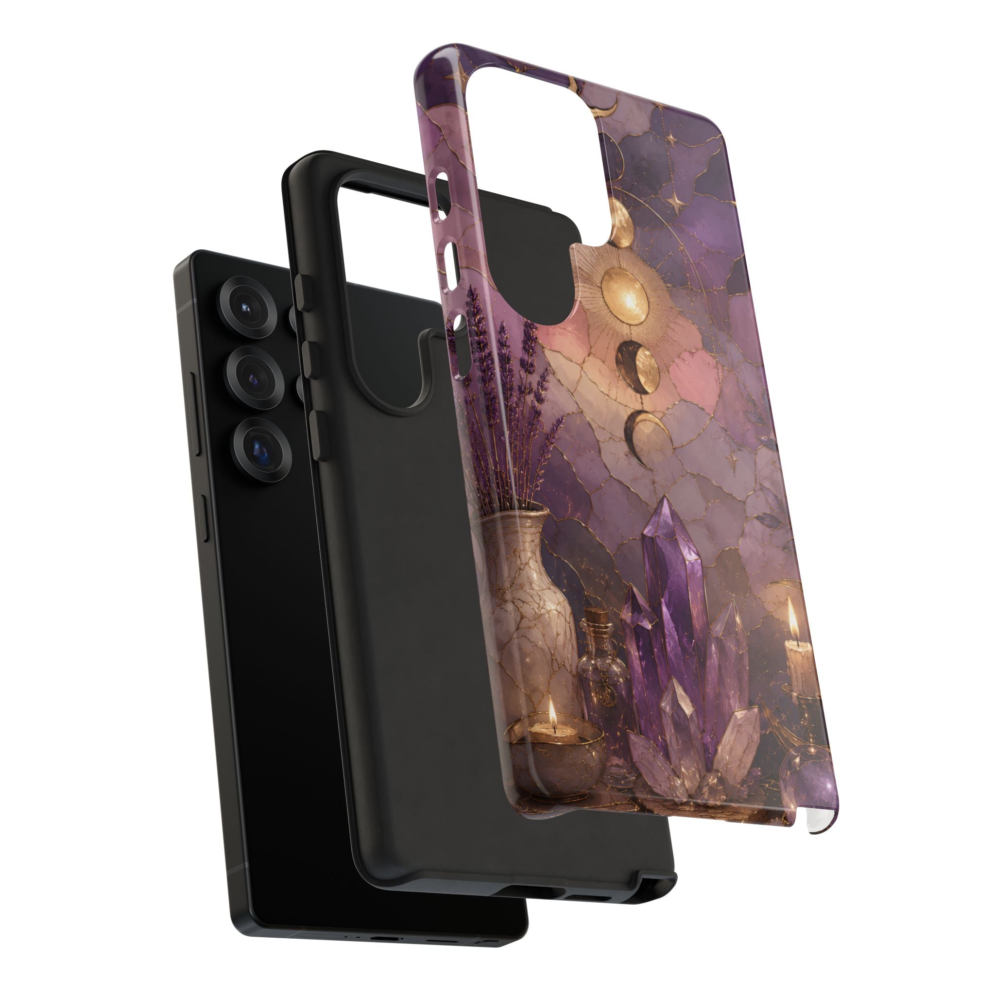 Crystal Moon Samsung Galaxy Phase Phone Case | Witchy Floral Phone Case
