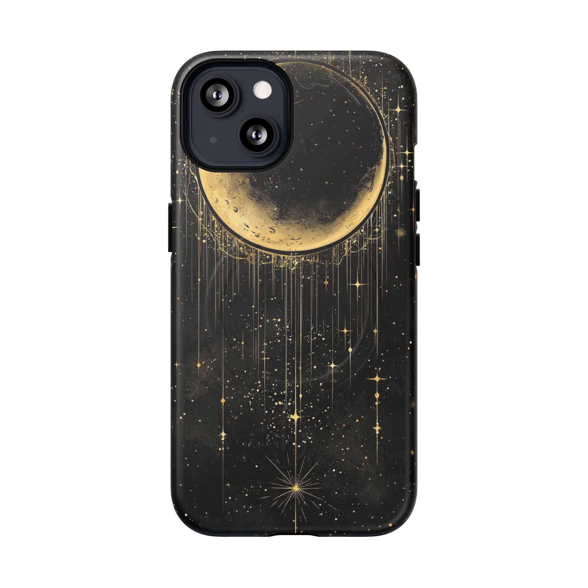 Custodia resistente MagSafe per iPhone Moonlit Crescent | Cielo notturno con stelle dorate