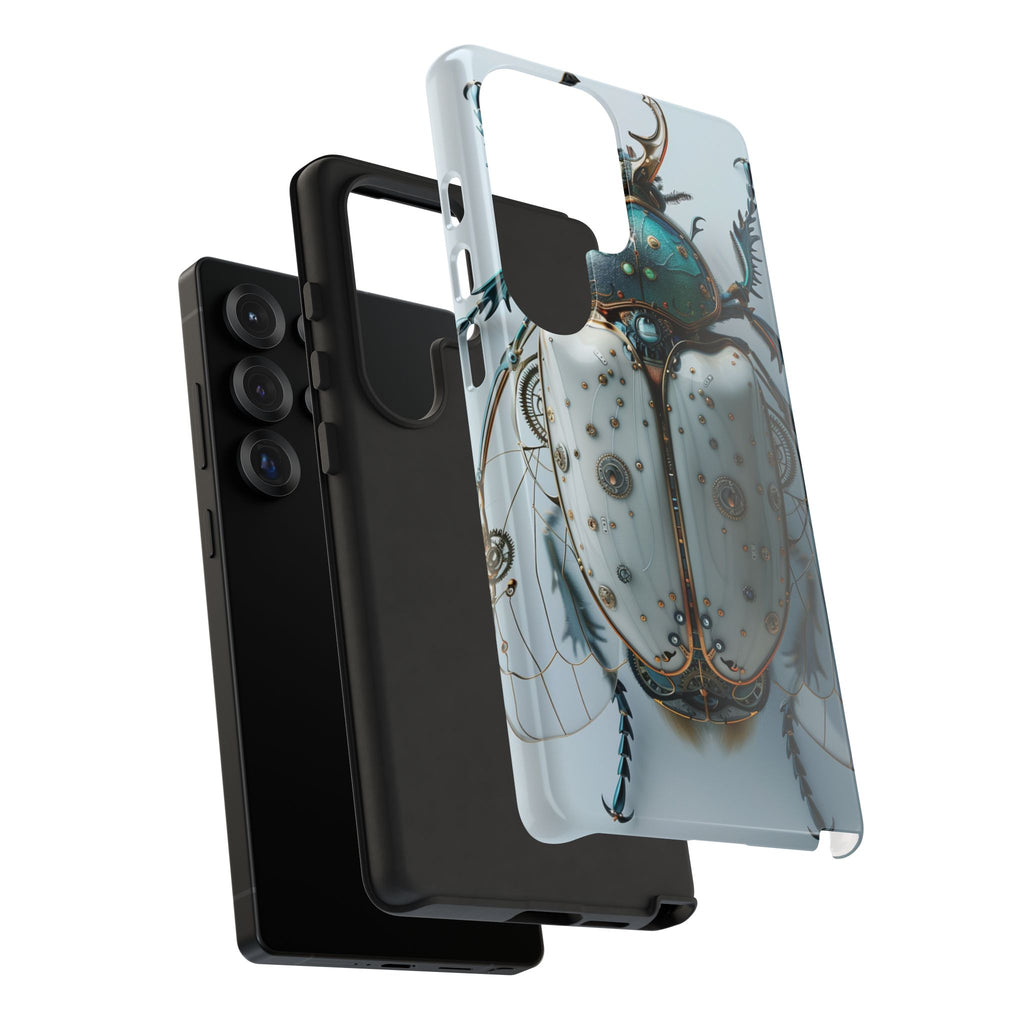 Steampunk White Beetle Protective Tough Samsung Galaxy Case