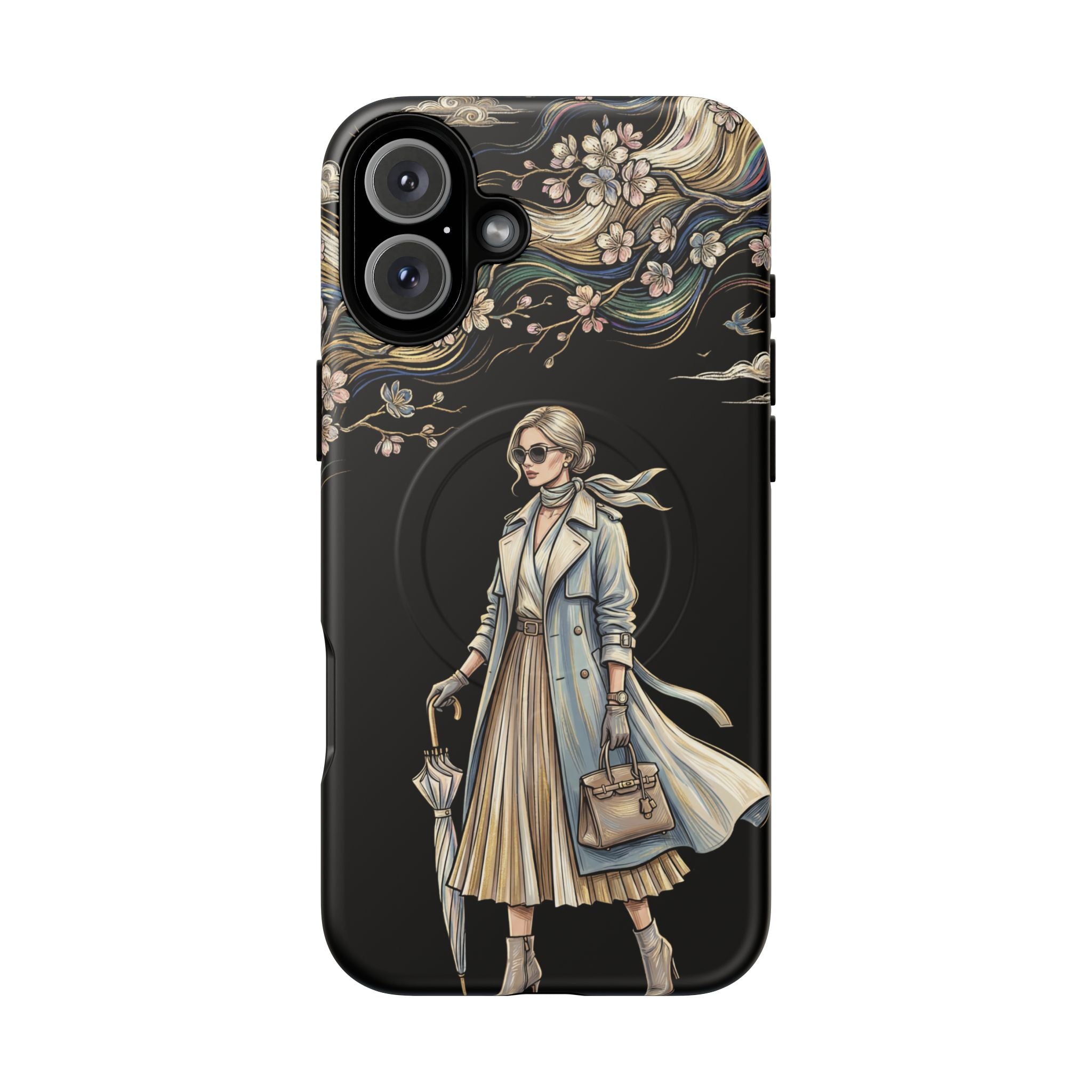 Vintage Chic MagSafe iPhone Case | Stylish Woman Illustration