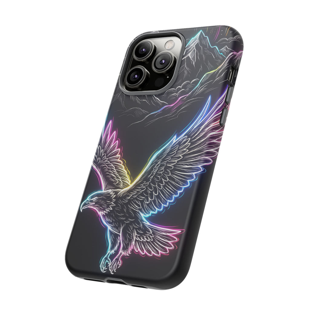 Cover per iPhone Neon Eagle con Design Montagna