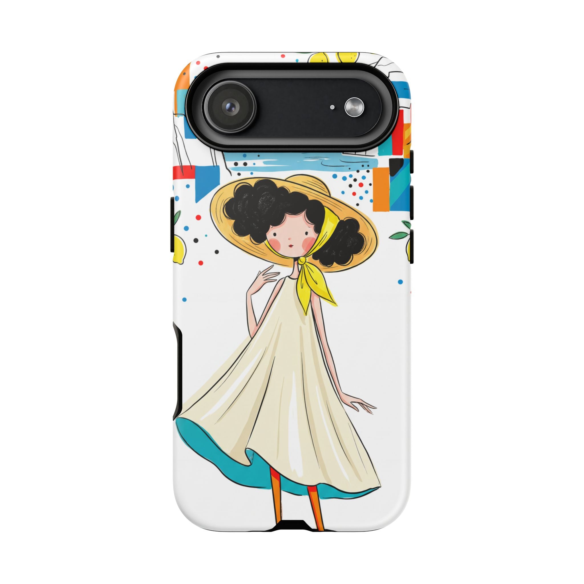Cute Summer Girl iPhone Case | Whimsical Coastal Illustration Protective Case