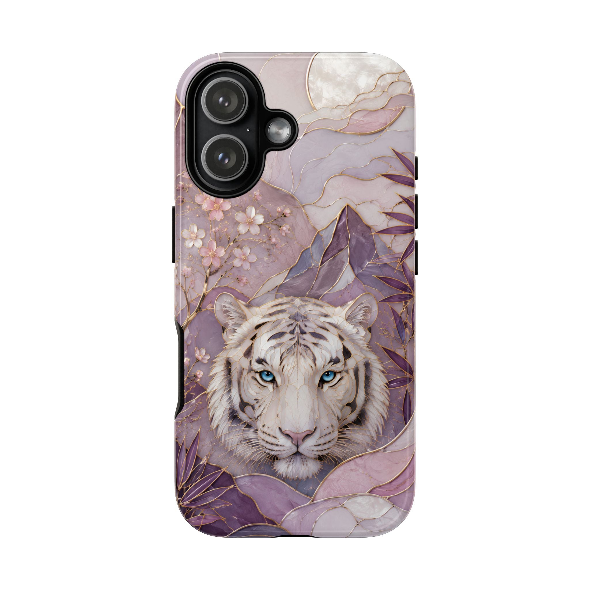 White Tiger iPhone Case | Cherry Blossom Art Cover