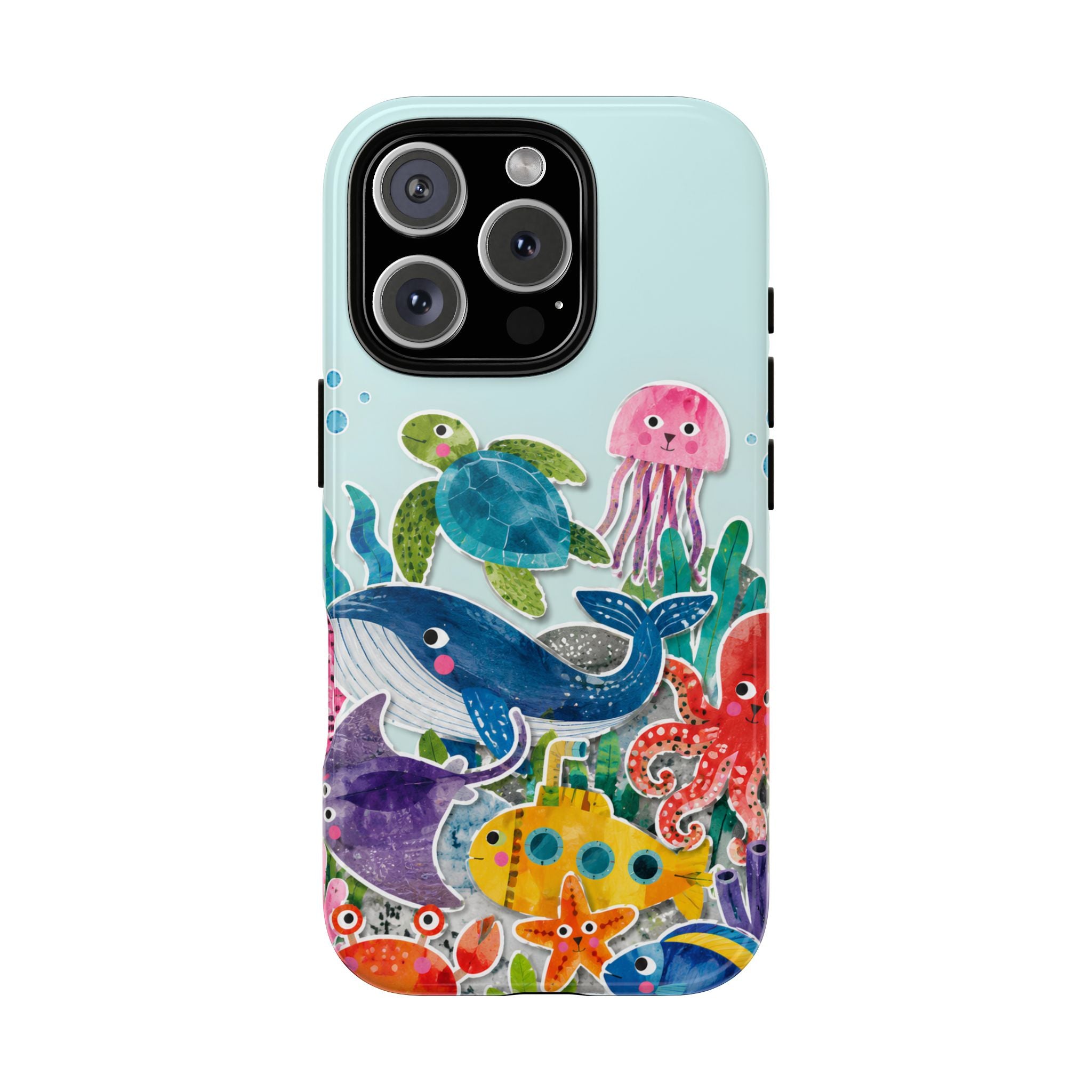 Cute Coastal Ocean iPhone Case | Aesthetic Whale Turtle Marine Life Cover