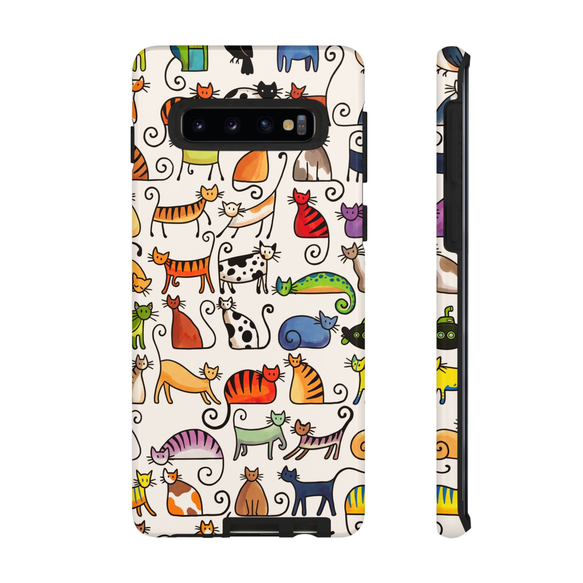 Cat Pattern Tough Samsung Galaxy Case | Colourful Cartoon Cats
