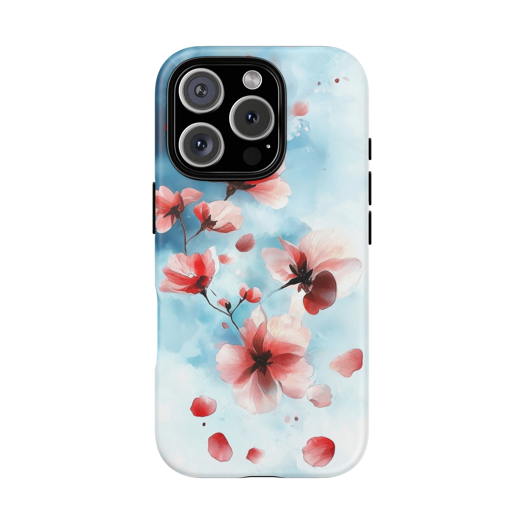 Floral Cherry Blossom iPhone Case | Pastel Pink Blue