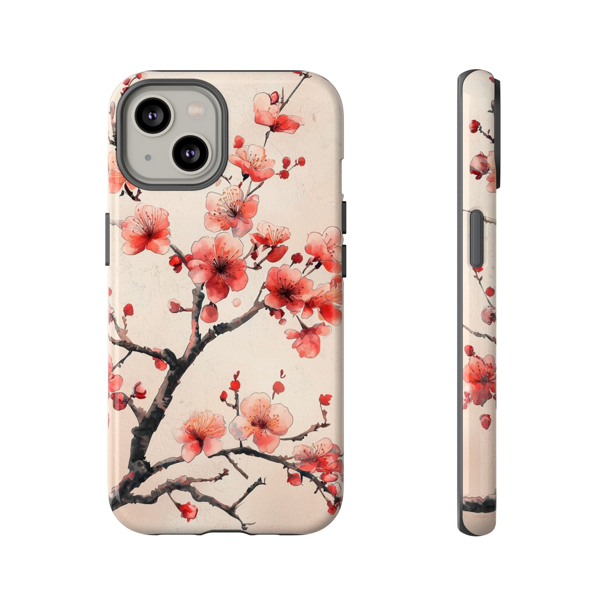 Cherry Blossom iPhone Case | Floral Tough Case with Pink Blossom Branch Design