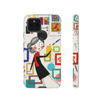 Art Gallery Illustration Google Pixel Phone Case | Cute Woman with Frames Design