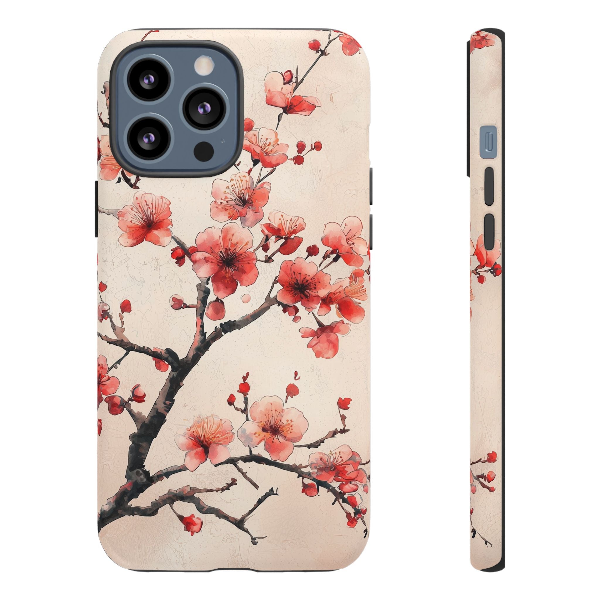 Cherry Blossom iPhone Case | Floral Tough Case with Pink Blossom Branch Design