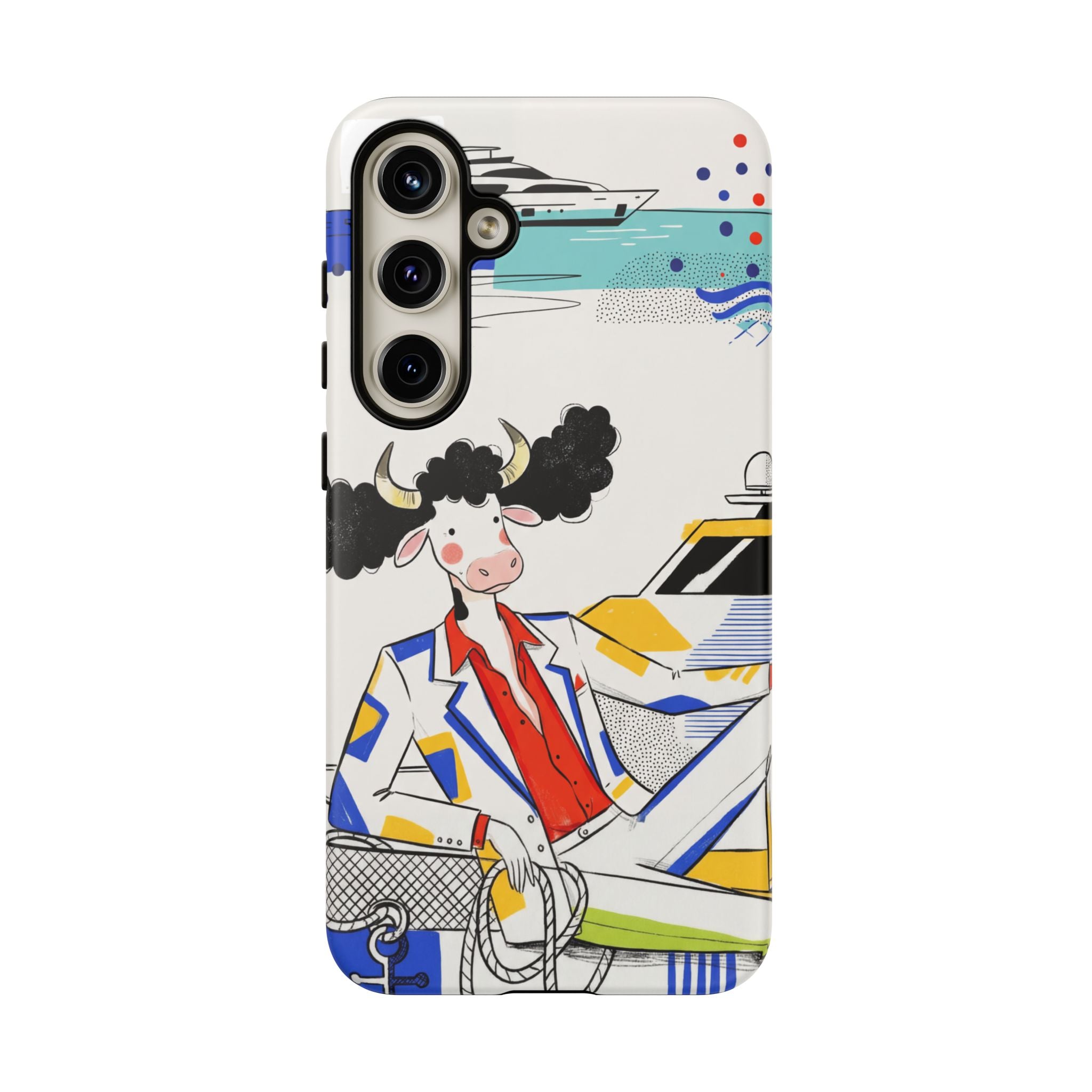Nautical Cow Graphic Protective Samsung Galaxy Phone Case