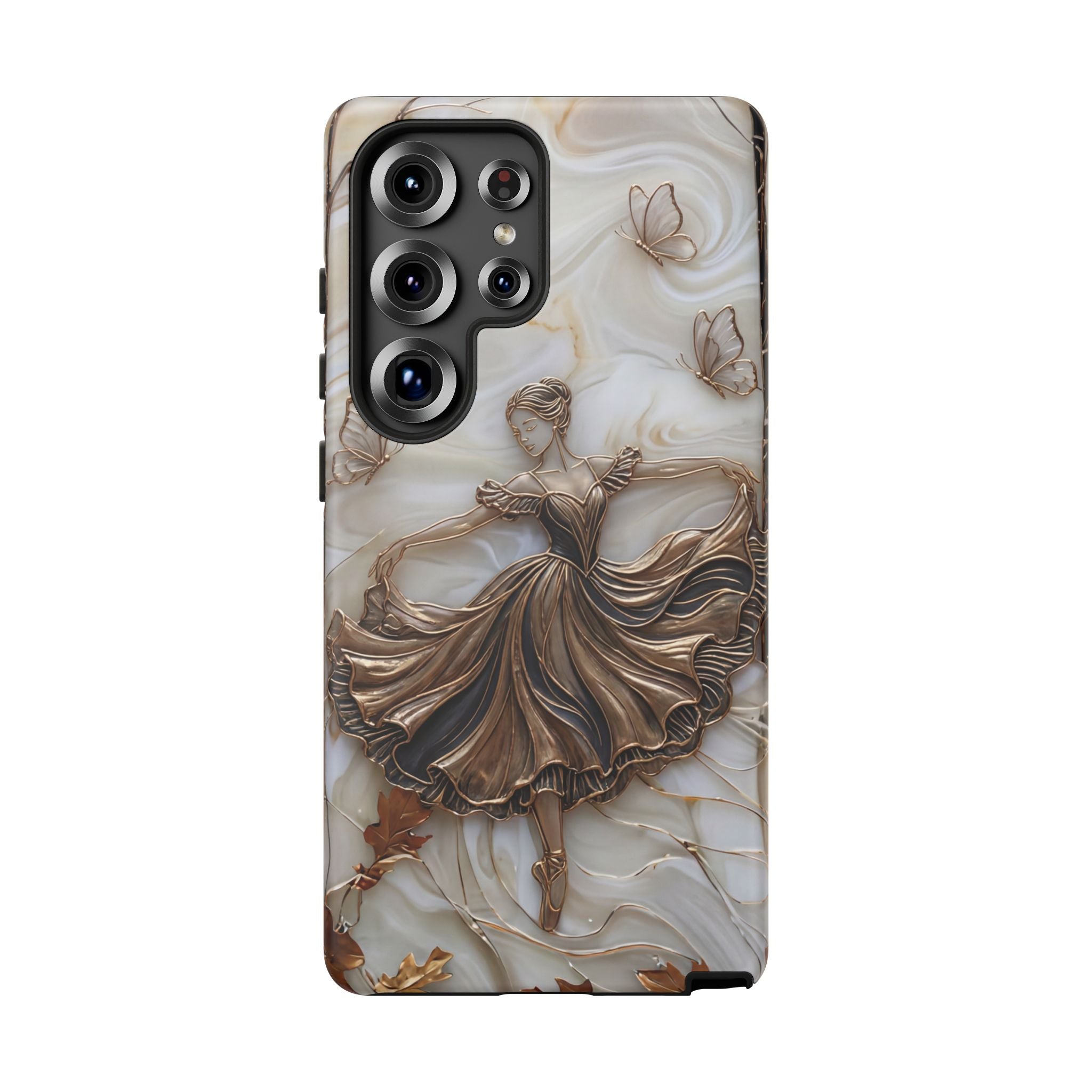 Elegant Bronze Ballerina Dance Design Samsung Galaxy Case