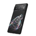 Wolf Galaxy Tough Google Pixel Phone Case | Colorful Howling Wolf Space Design