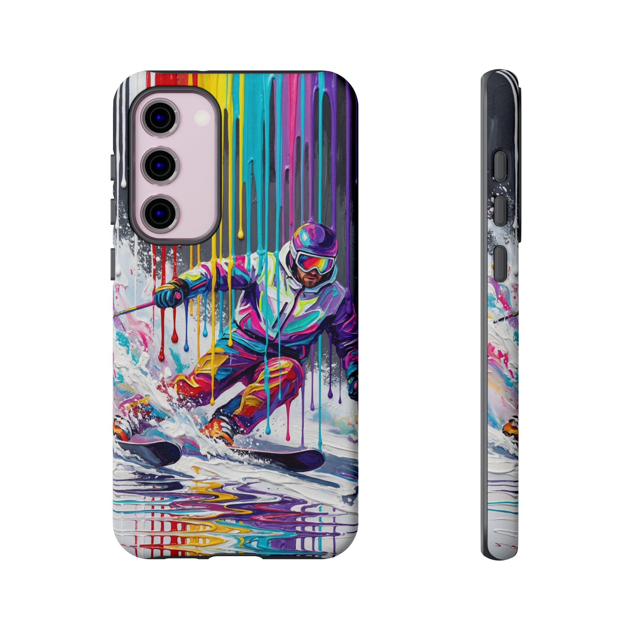 Colourful Skiing Drip Art Tough Samsung Galaxy Phone Case