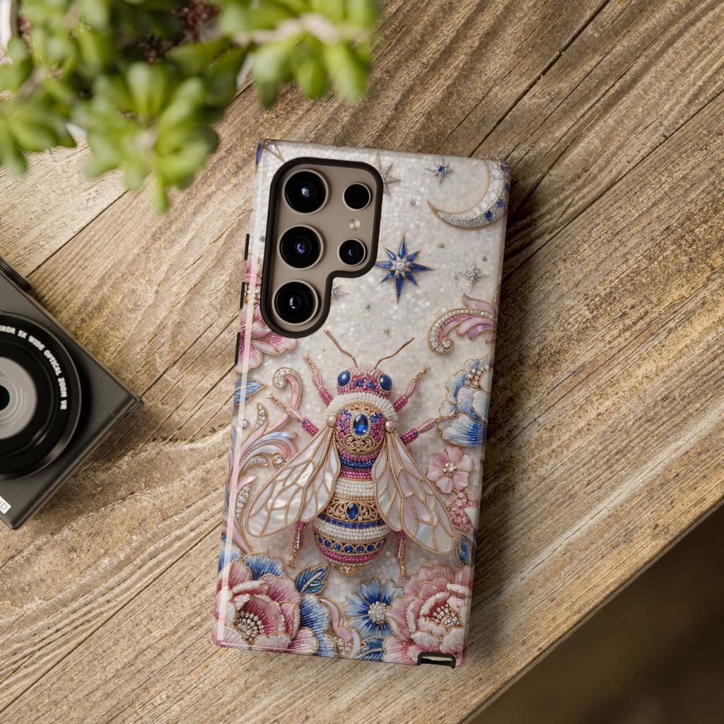 Floral Bee Moon Tough Samsung Galaxy Phone Case | Protective Artistic Phone Cover