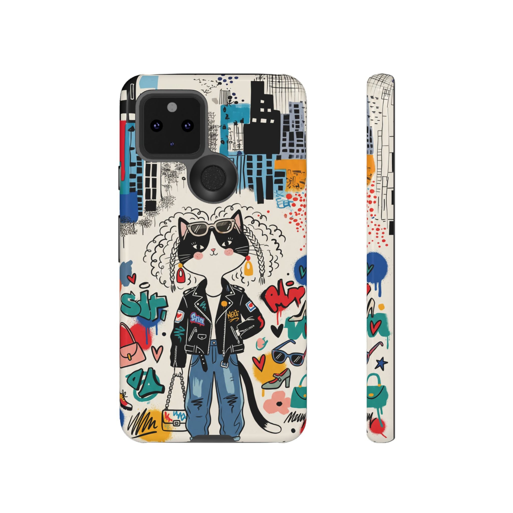 Punk City Cat Graffiti Design Google Pixel Phone Case