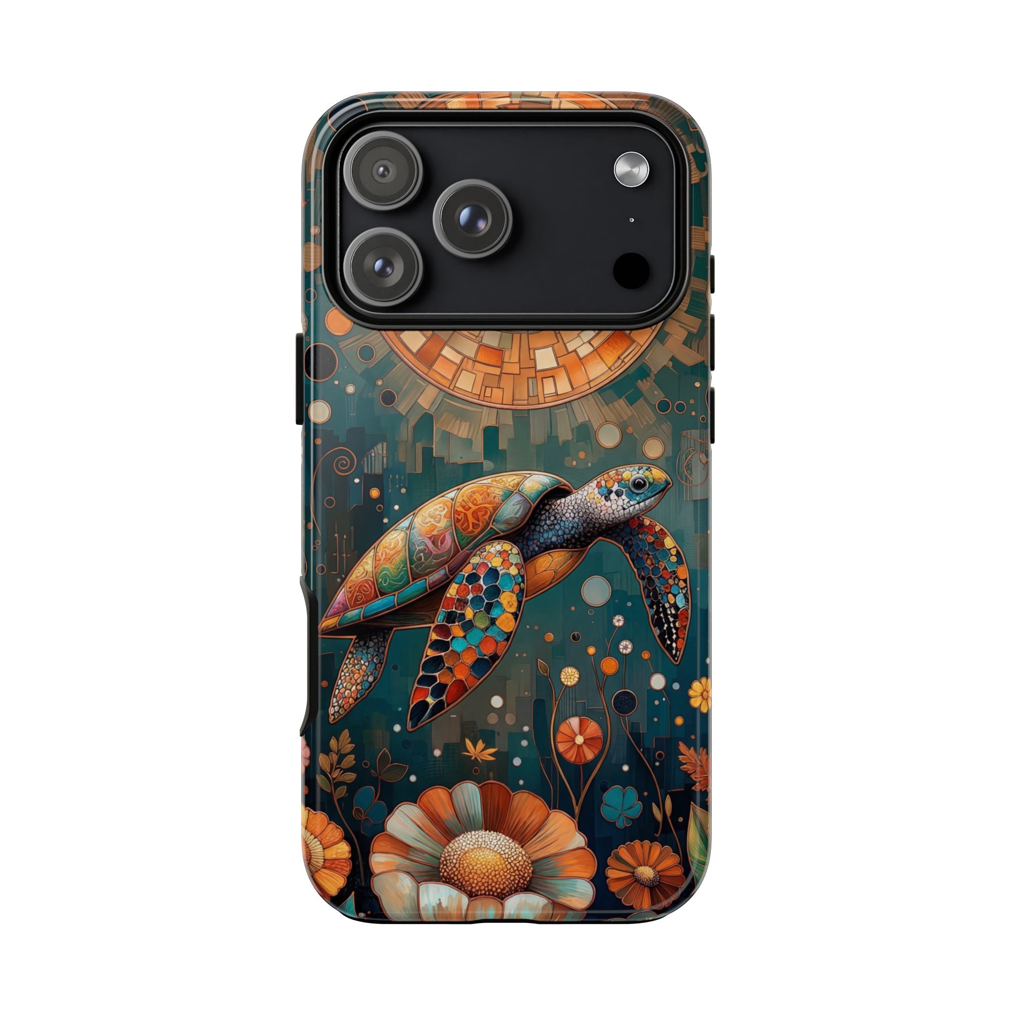 Sea Turtle Mosaic iPhone Case | Artistic Ocean Nature Protective Cover