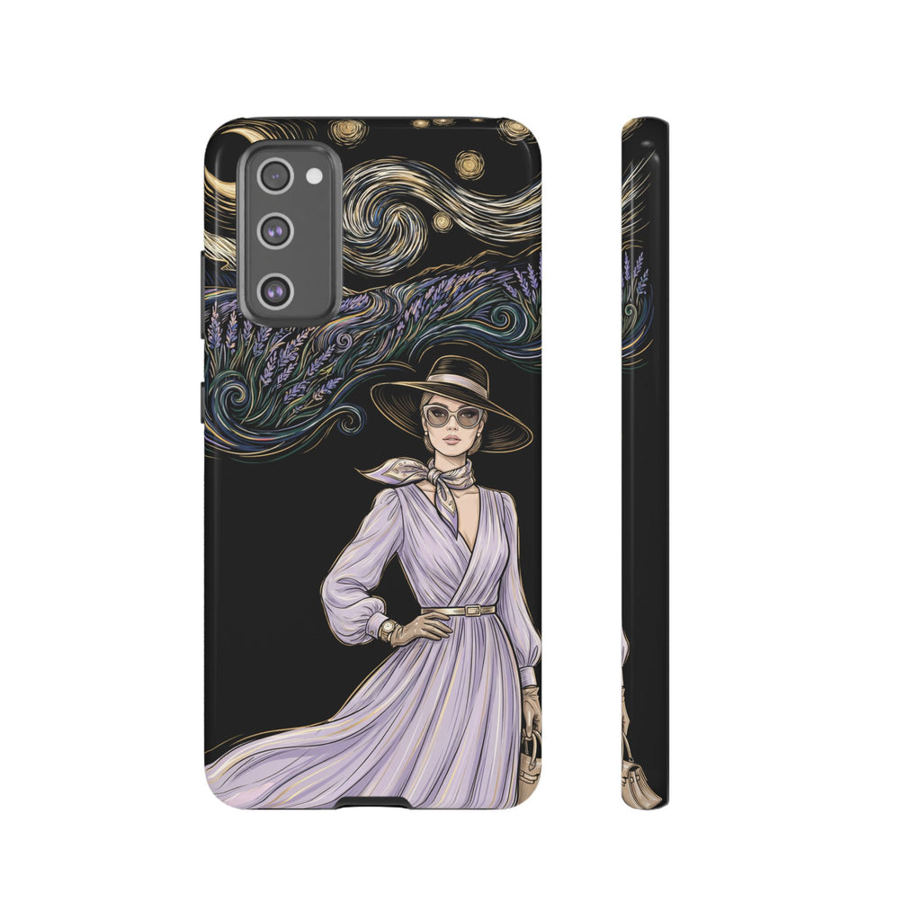 Starry Night Lavender Woman Samsung Galaxy Phone Case | Artistic Protective Tough Case