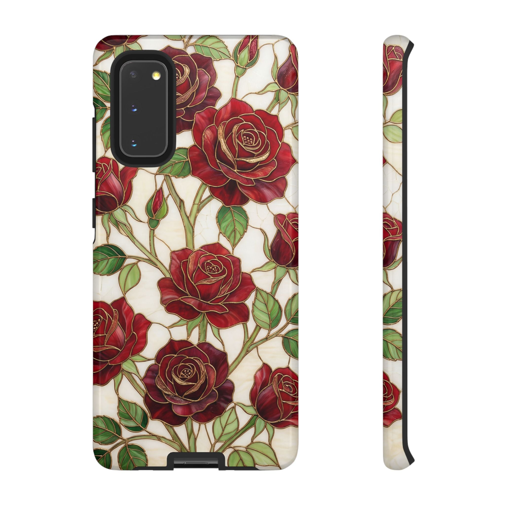 Red Rose Pattern Vintage Floral Tough Samsung Galaxy Case