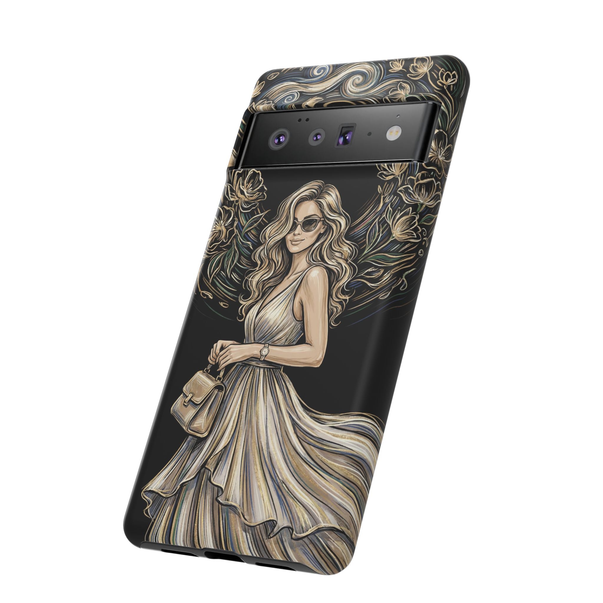 Stylish Woman Floral Wreath Tough Google Pixel Phone Case