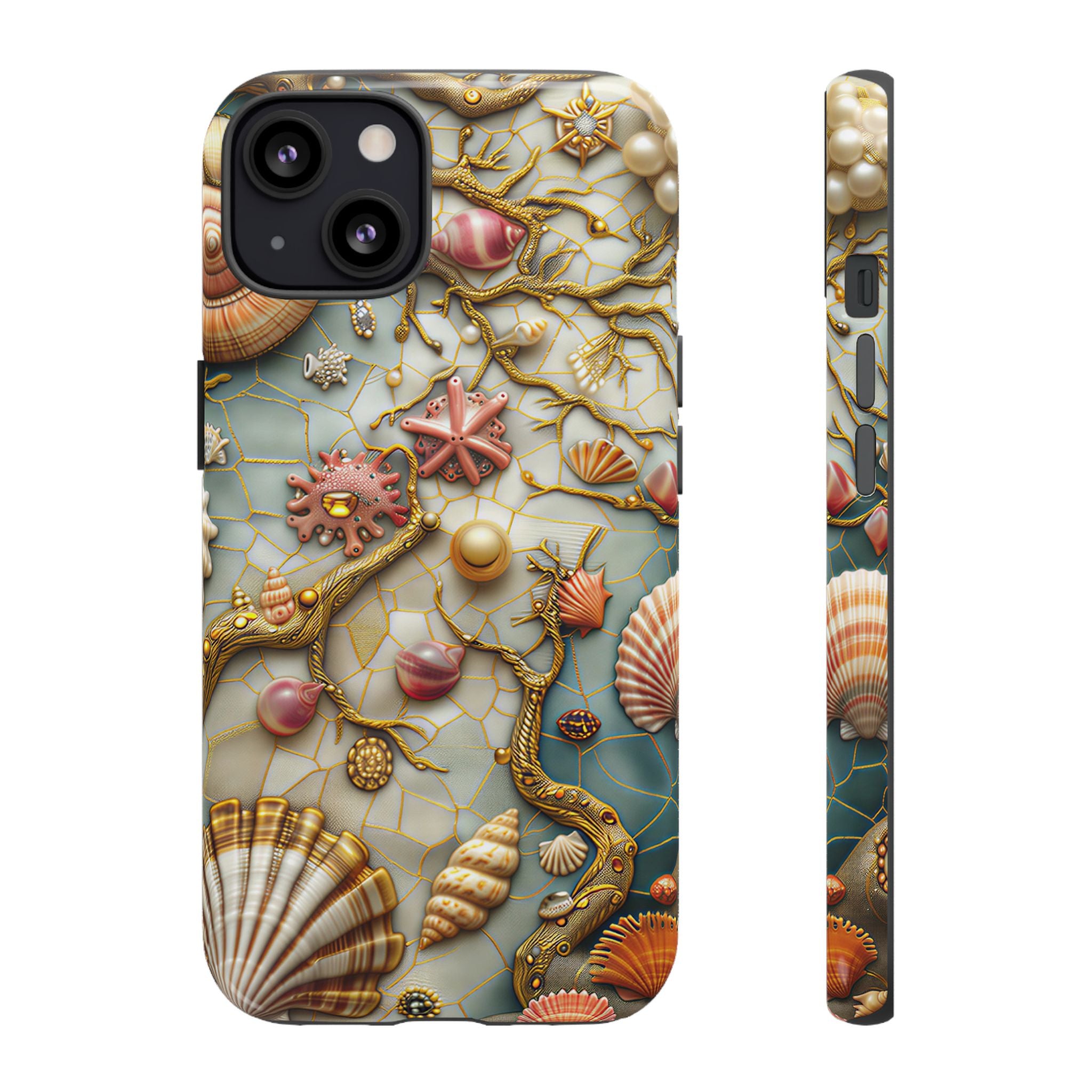 Decorative Seashell & Pearl Beach Design iPhone Case