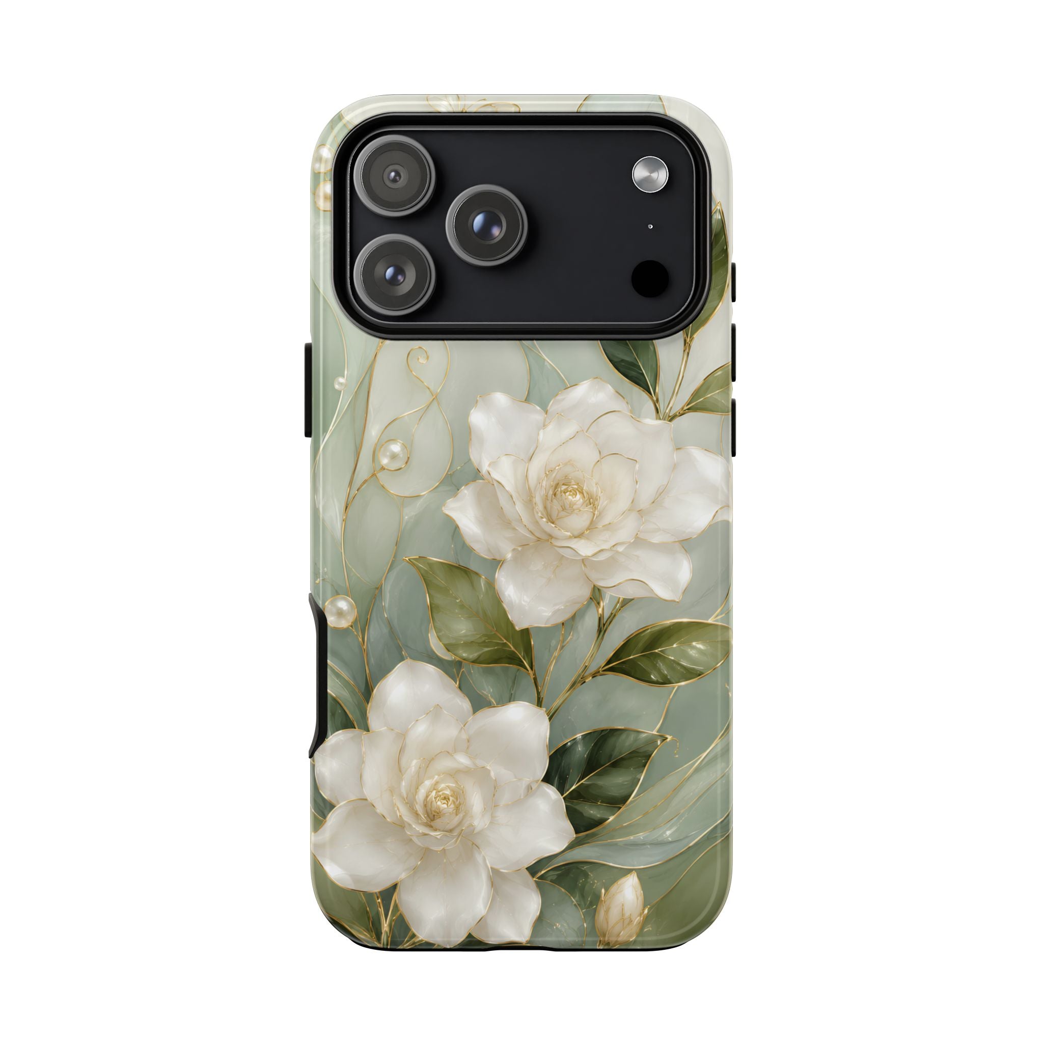 White Floral iPhone Case | Sage Green Botanical iPhone Case
