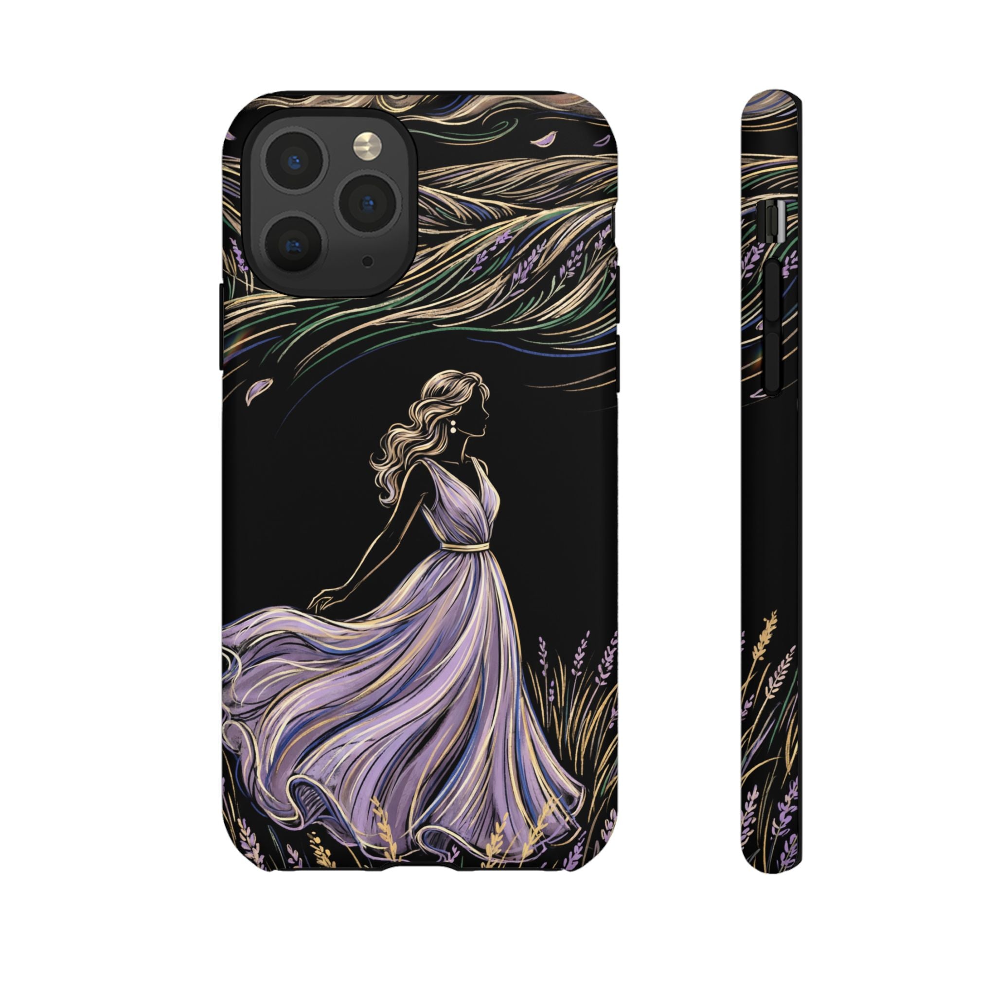 Lavender Breeze iPhone Case | Elegant Dancing Woman Floral Protection