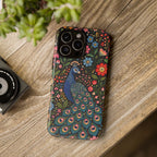 Peacock Floral Tough iPhone Case | Protective Phone Case with Colorful Garden Design