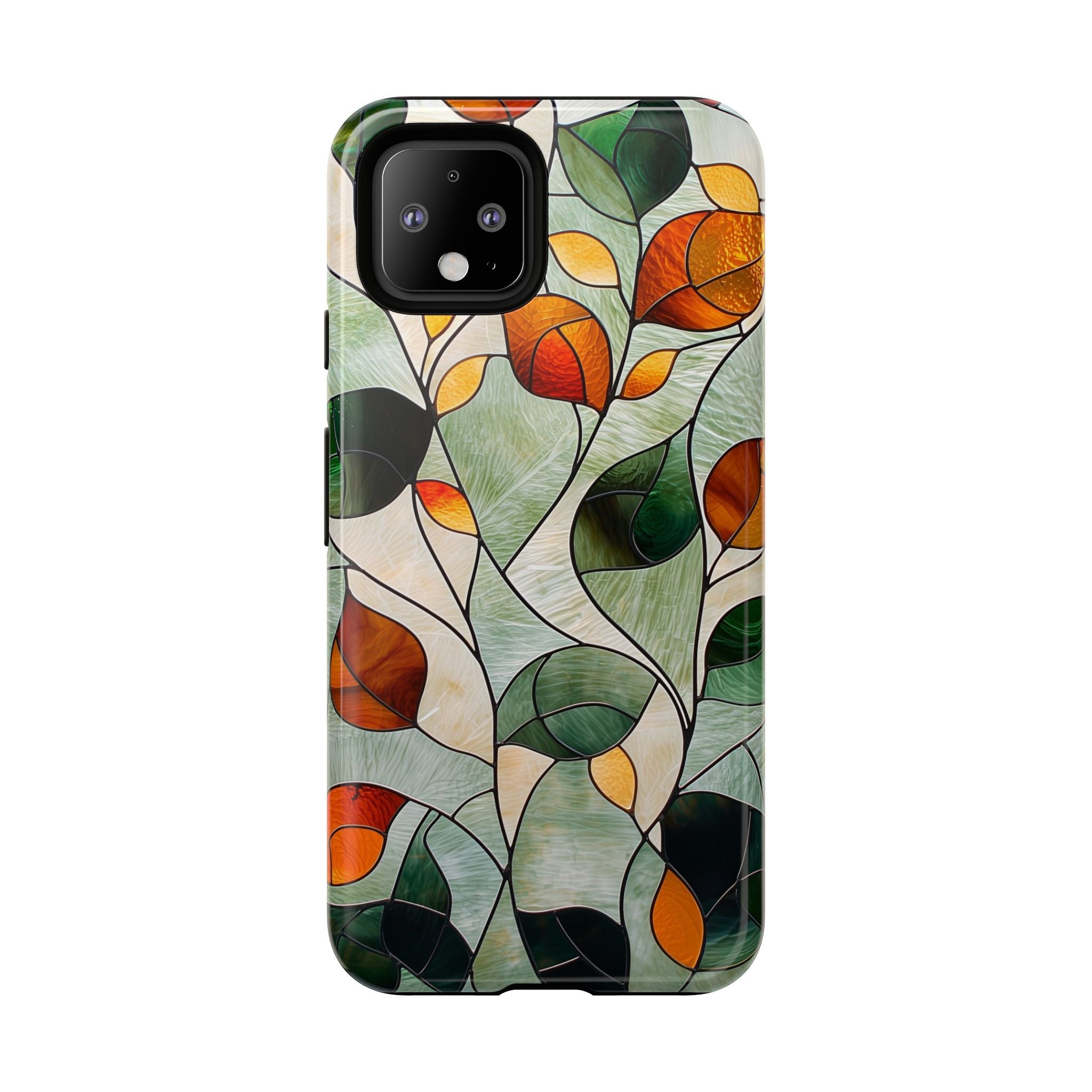 Autumn Stained Glass Leaf Google Pixel Case