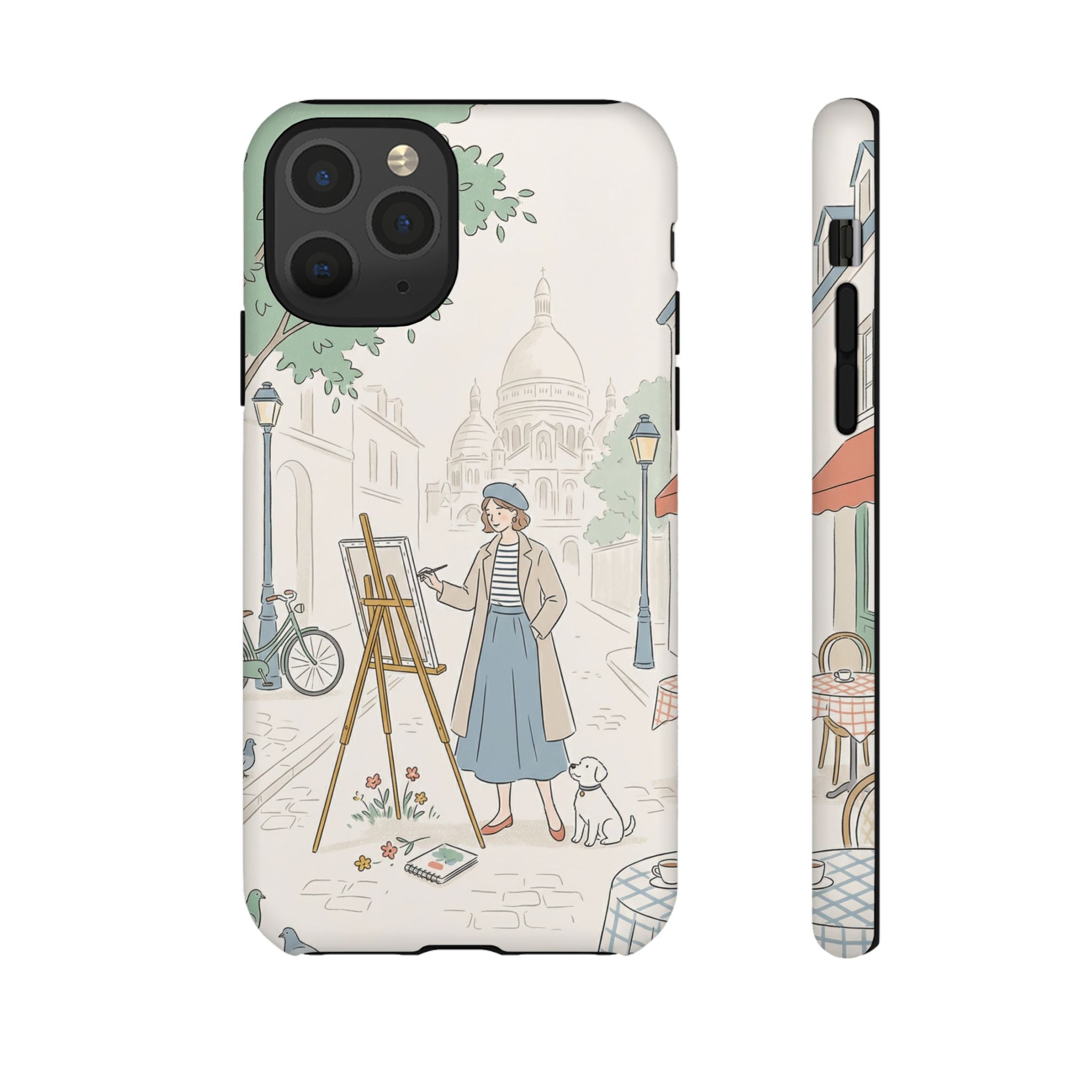Artist in Paris iPhone Case | Vintage Painter Street Scene Protective Cover
