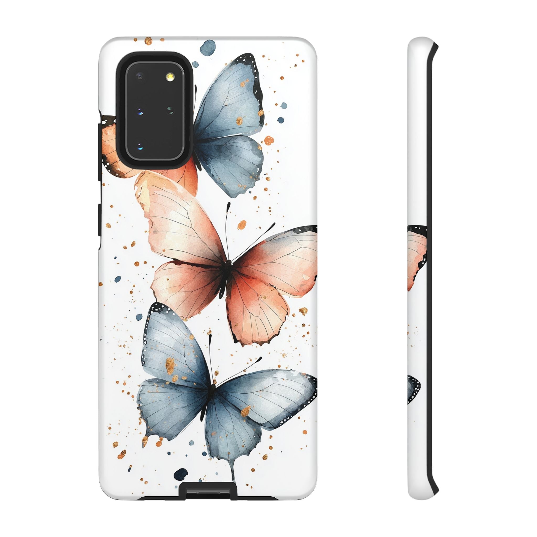 Watercolour Blue & Peach Butterfly Tough Samsung Galaxy Case