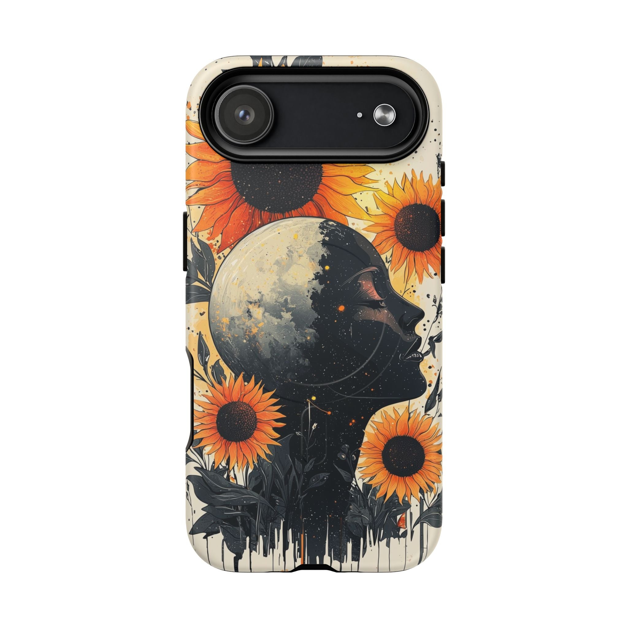 Custodia MagSafe per iPhone Sunflower Moon Art | Floreale Celeste