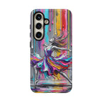 Colorful Dancer Tough Samsung Galaxy Phone Case | Vibrant Drip Art Protective Cover