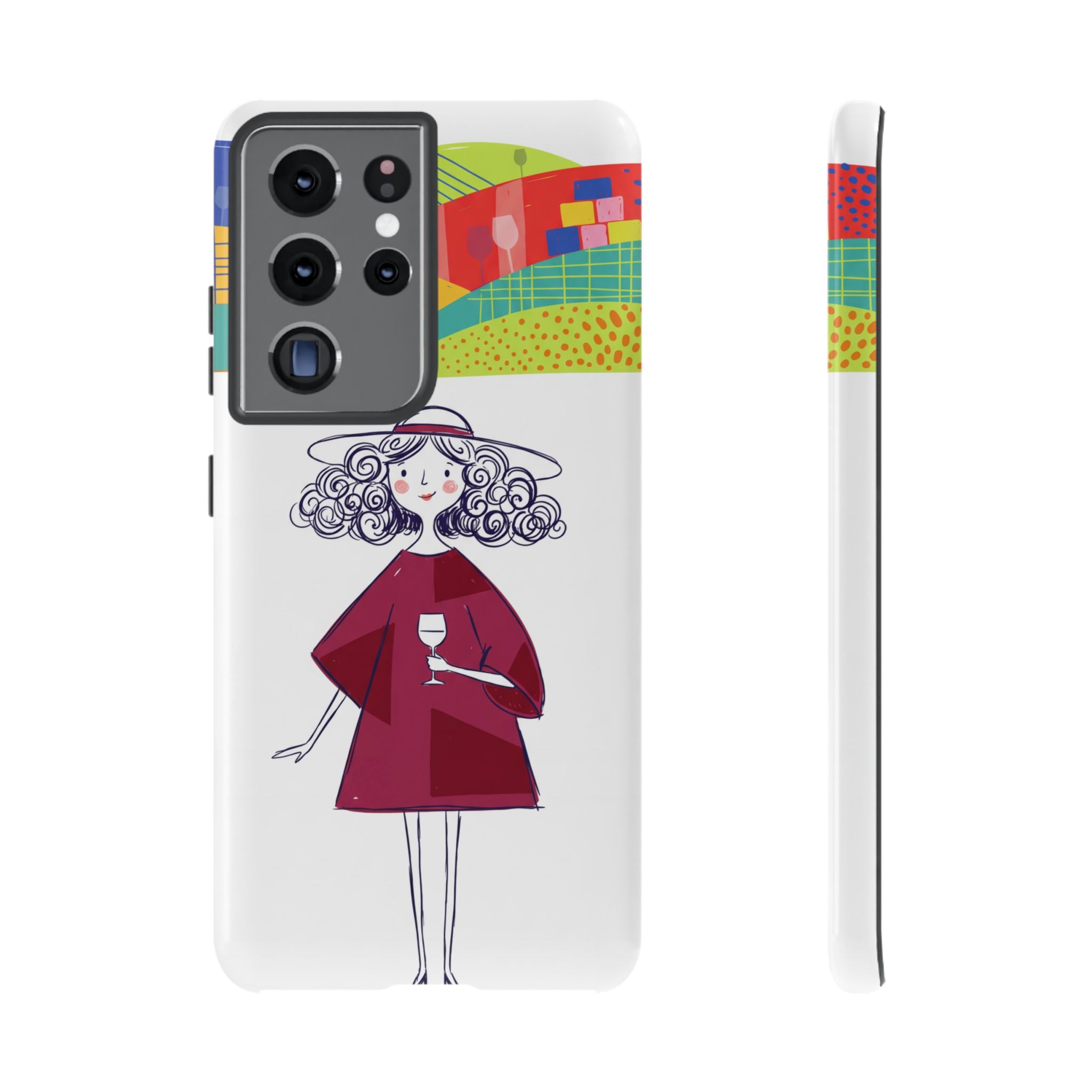 Colourful Artistic Wine Lady Samsung Galaxy Phone Case