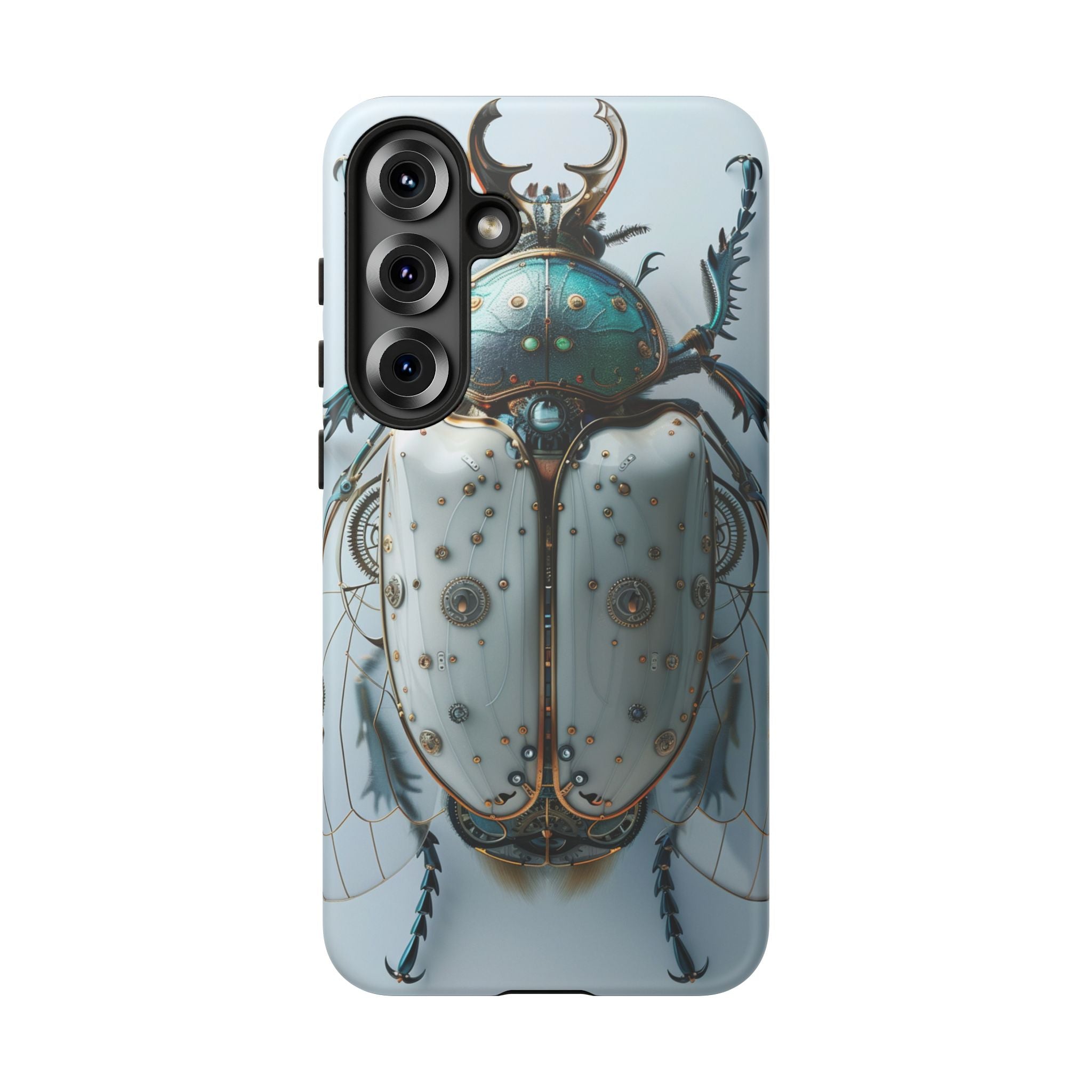 Steampunk White Beetle Protective Tough Samsung Galaxy Case