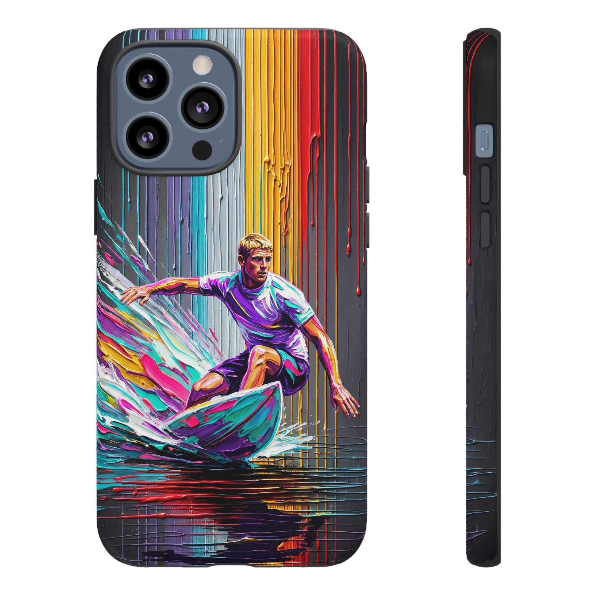 Surfing Art iPhone Case | Colourful Wave Surfer Protective Cover