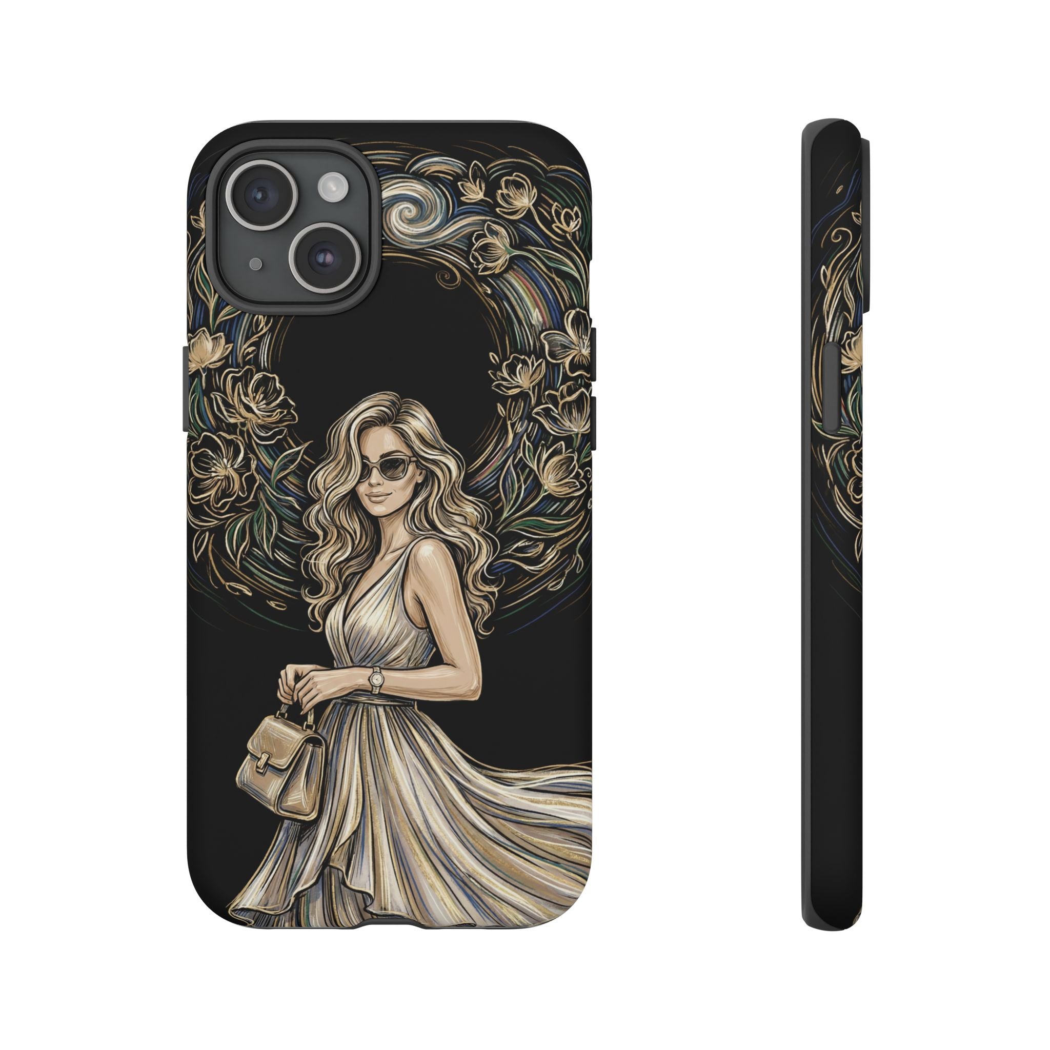 Stylish Woman Floral Wreath Tough iPhone Case