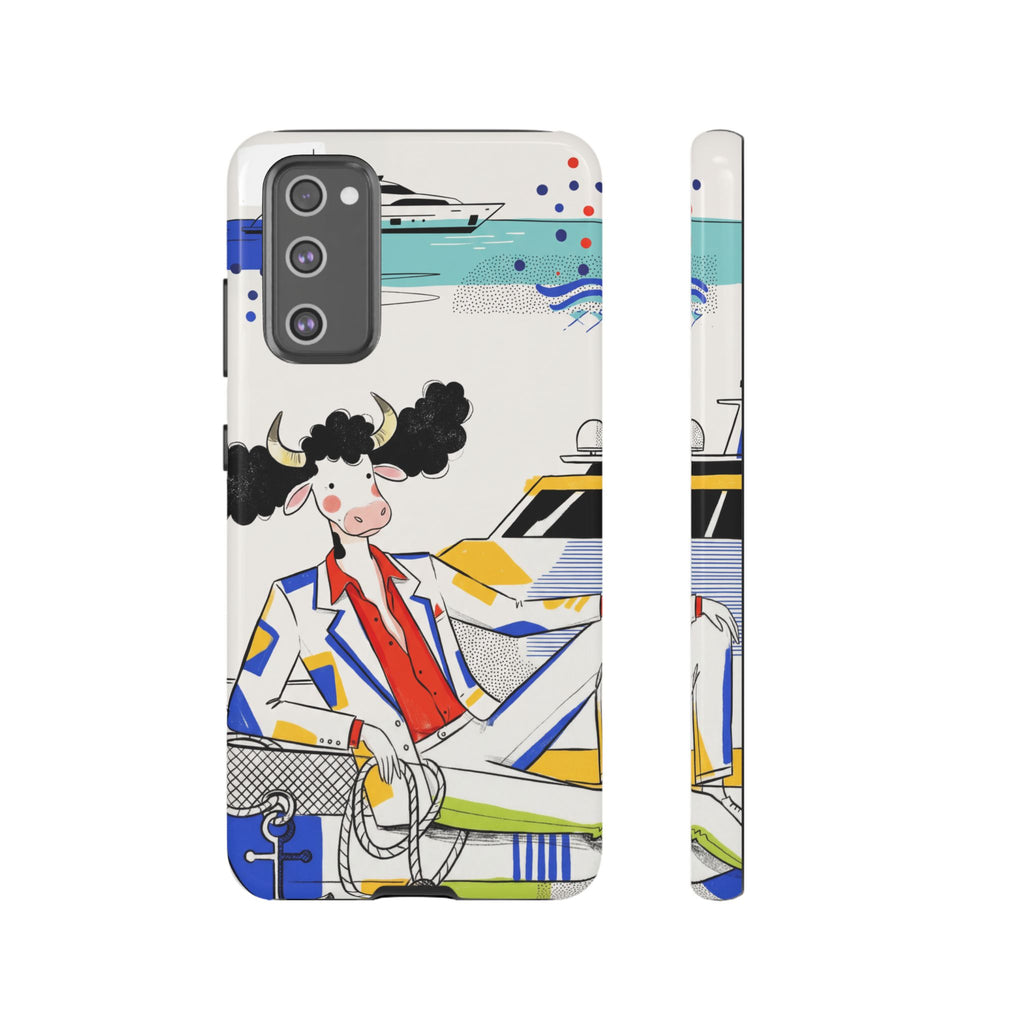 Nautical Cow Graphic Protective Samsung Galaxy Phone Case