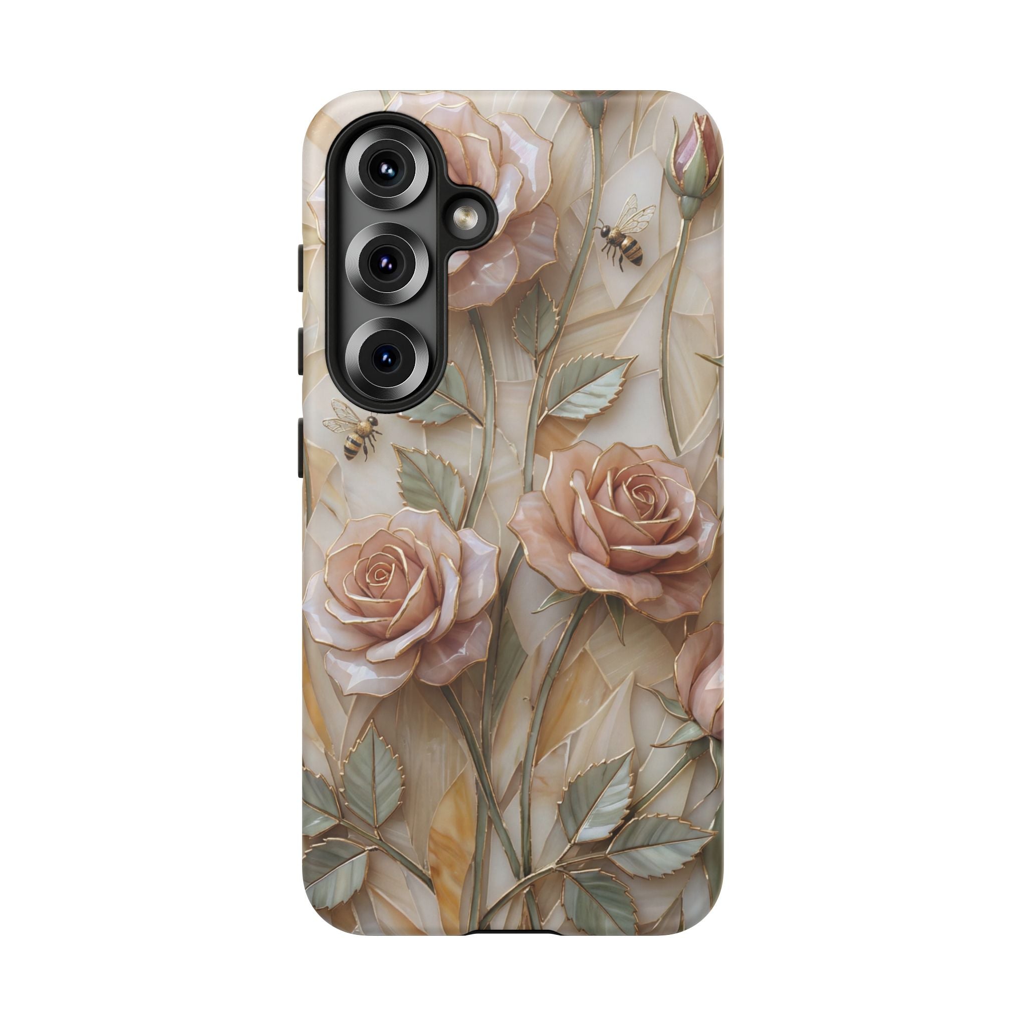 Vintage Blush Rose Floral Tough Samsung Galaxy Protective Cover