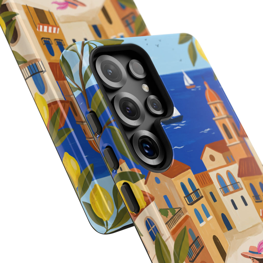 Mediterranean Scooter Samsung Galaxy Phone Case | Coastal Lemon Grove Design