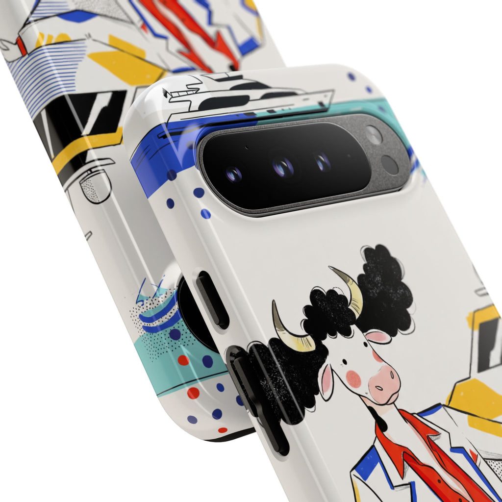 Nautical Cow Graphic Protective Google Pixel Phone Case
