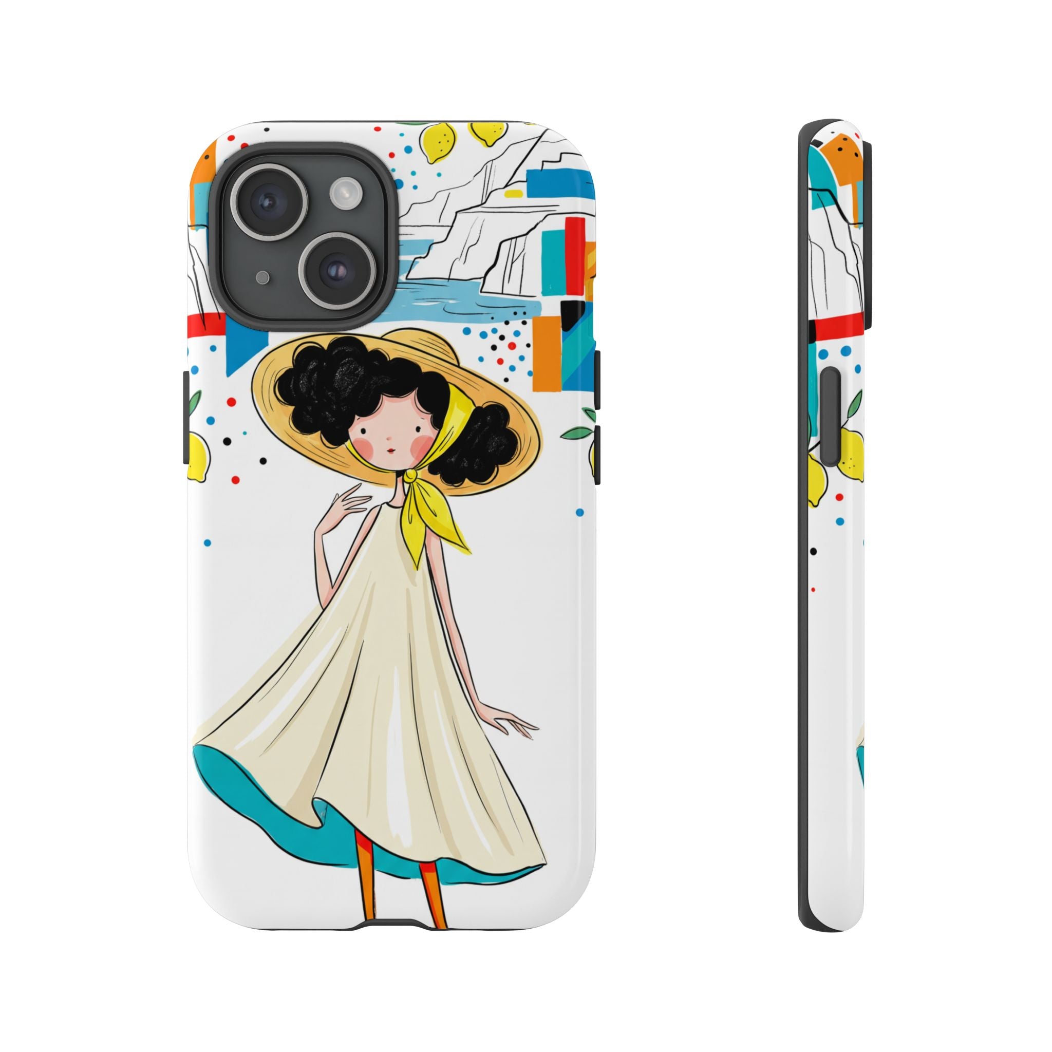 Cute Summer Girl iPhone Case | Whimsical Coastal Illustration Protective Case