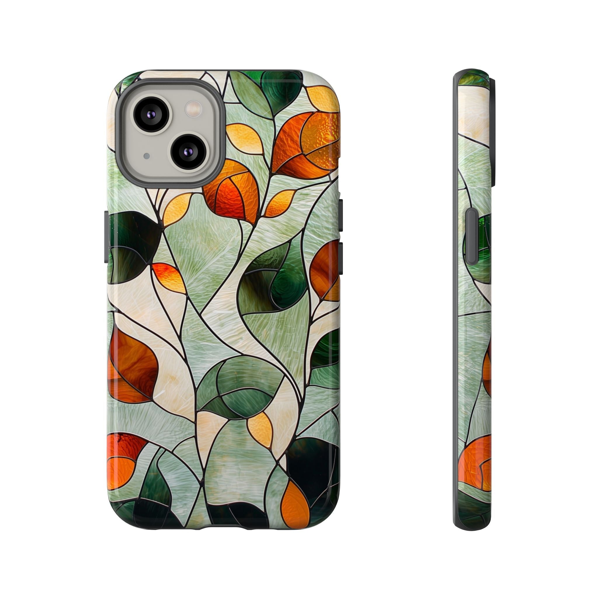 Autumn Stained Glass Leaf iPhone Case