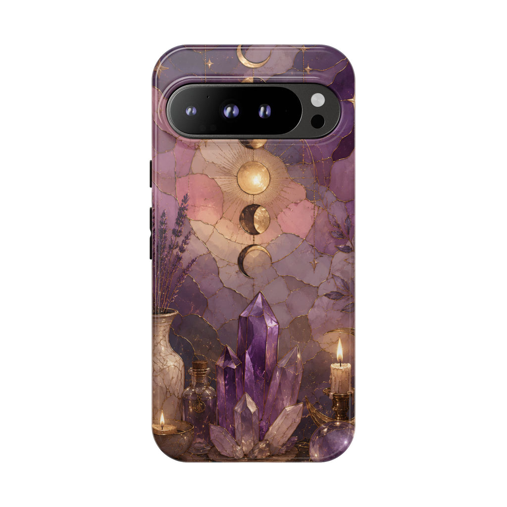 Crystal Moon Google Pixel Phase Phone Case | Witchy Floral Phone Case