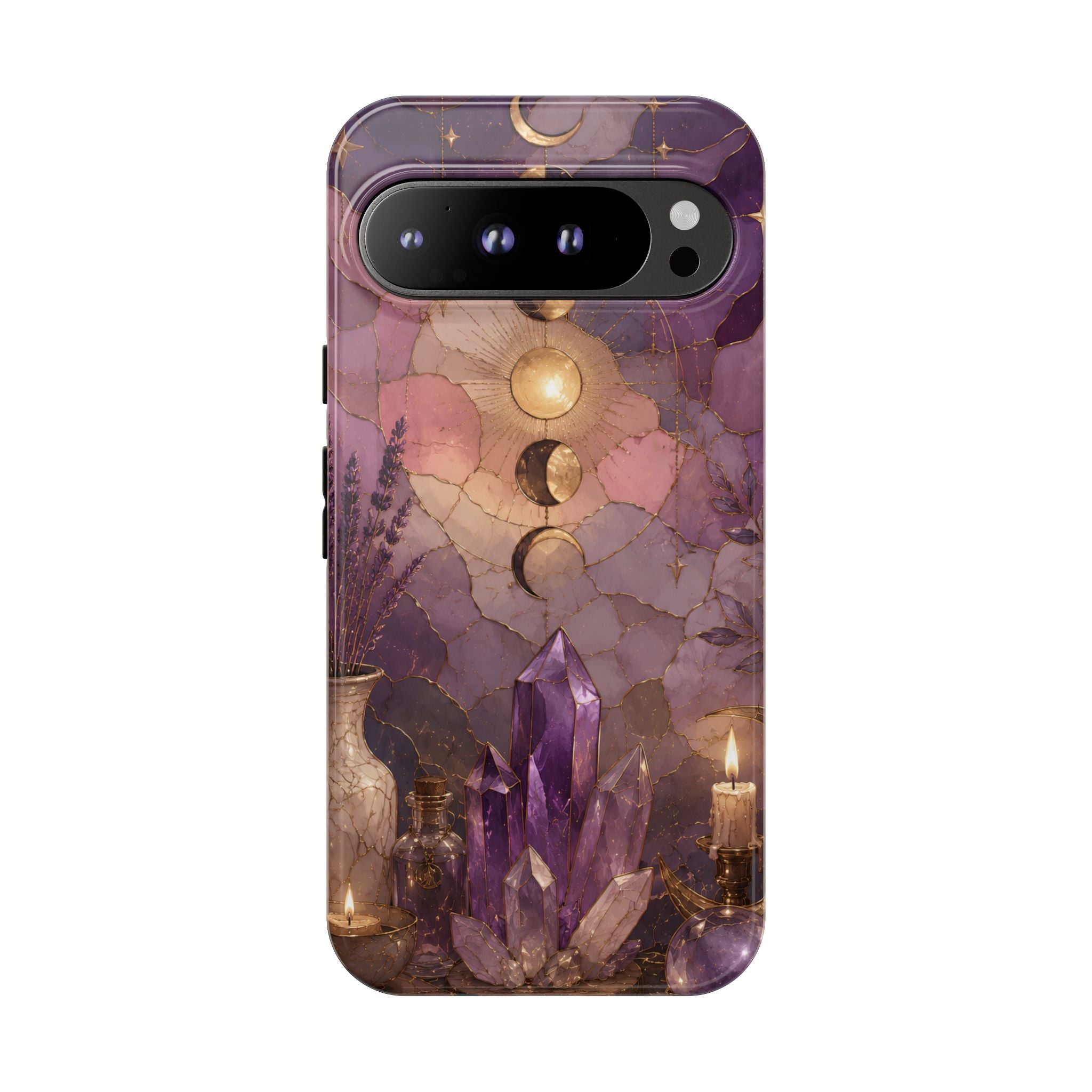 Crystal Moon Google Pixel Phase Phone Case | Witchy Floral Phone Case